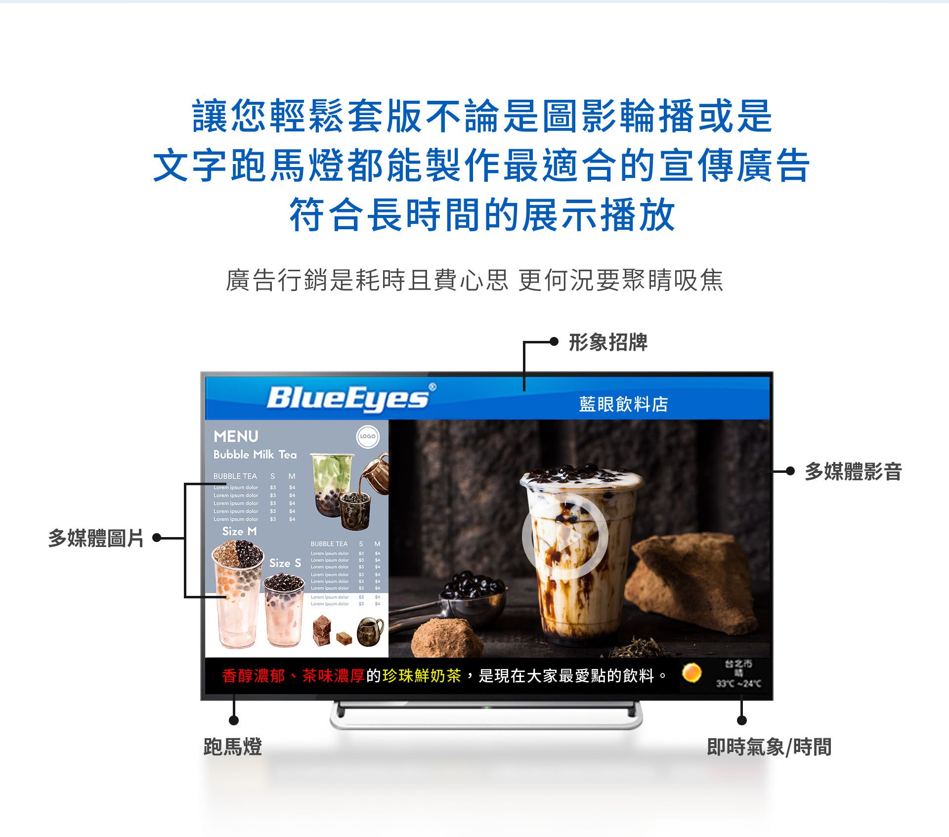 新款DDS藍眼分離式廣告機版型展示